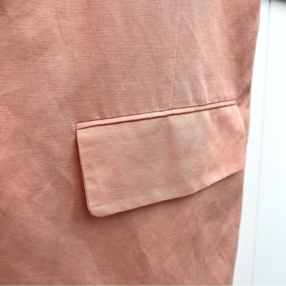 H&M Linen Vest, Sleeveless Blazer, Peach, Oversized, Size Large - Picture 5 of 5